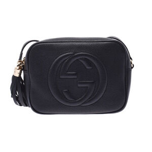 Gucci Soho Disco Bag GG Logo Black Leather Shoulder